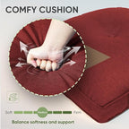 Outdoor Chair Cushion Set of 3, Waterproof Outdoor Seat Cushions 25x22, Patio Chair Cushions for Outdoor Furniture, Couch Cushion Replacement, Include 3 Back & 3 Seat Cushions, Button/Red
