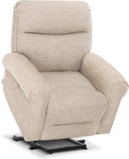 MCombo Dual Motor Power Lift Recliner Chair with Massage and Heat for Elderly, USB Ports, Lay Flat, Fabric 7666 (Beige)
