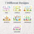 Let’s Make Memories Personalized My Own Name Step Stool - Children’s Step Stool - Sturdy Wood – Non-Toxic Paint, Sealer - Sports Design - White - 14’Wx9.25”Lx8.75”H - Ages 3+
