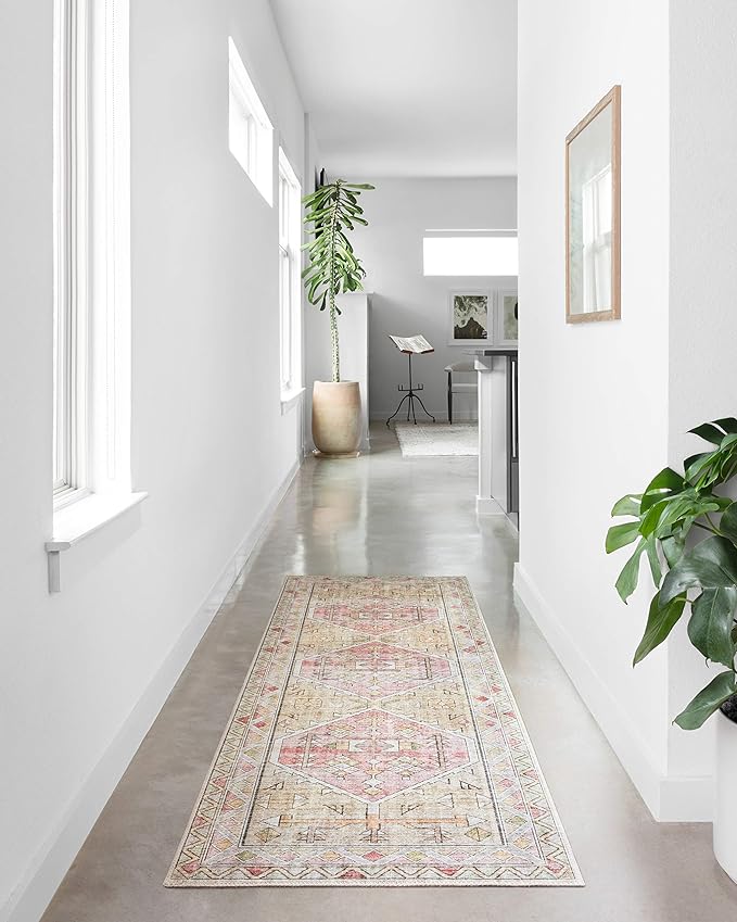 Loloi II Skye Collection SKY-04 Gold/Blush 5'-0" x 7'-6" Area Rug