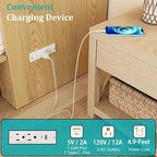 Murphy Bed Queen with Storage & Charging Station, Murphy Cabinet with Foldable Panel, Noisy Free, for Guest Bedroom, Living Room, Office, Distressed,Natural