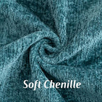 FUTEI Teal Chenille Throw Pillow Covers 24x24 Inch Set of 2,Soft Cozy Bound Edge Design European Cushion Cover,Home Decor for Couch Bed Living Room