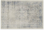 RUGGABLE Washable Vintage Area Rug – Kamran Blue Quartz 2x3, Stain-Resistant, Non-Slip – Small Machine Washable Rugs for Living Room, Bedroom, Hallway, Entryway & Bathroom–with Cushioned Pad
