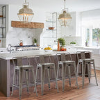 HAOBO Home 26" Low Back Metal Barstools Counter Height Bar Stools [Set of 4], Bronze