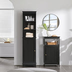 Yaheetech 60.5" Freestanding Bathroom Storage Cabinet, Tall Slim Floor Cabinet with 3 Shelves & Door, Space Saving Organizer, Home Storage Furniture, Black