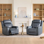 Watson & Whitely Genuine Leather Electric Recliner Chairs for Adults, Lay Flat Recliner with Power Headrest & Chargers for Living Room, Blue