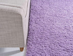 Unique Loom Solid Shag Collection Area Rug (6' 1" x 9' Rectangle, Lilac)