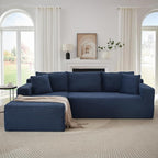 105" Sectional Couches for Living Room Cloud Couch Sofa with L-Shape Upholstered Boneless Couchs Modern Modular Sectional Couch with Chaise (Blue, 105''W Left Facing Chaise)