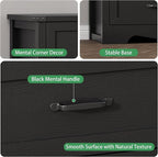 Dresser for Bedroom with 6 Drawers, 49" Tall Wood Chest of Drawers with Deep Drawers & Mental Handle, Modern Dresser TV Stand, Wooden Closet Storage Organizer for Living Room, Hallway, Entryway, Black
