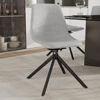 LeisureMod Markley Swivel Leather Dining Side Chair with Durable Iron Legs – Comfortable Accent Chair for Kitchen, Dining Room, or Office Set of 4