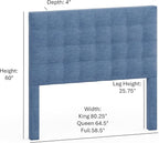 Blue Sutton King Headboard