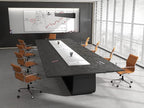 COROCC Office Desk Chair Modern Conference Room Task Chairs Leather Computer Swivel Excutive Ribbed Ergonomic Rolling Comfortable Chair for Home Office