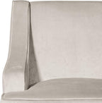 Mid Century Modern Accent Chair Wingback Living Room Chair Comfy Upholstered Scooped Armchair Fabric Side Chair with Wood Legs for Small Space, Bedroom, Apartment, Office, Waiting Room (Light Gray)