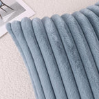 Pallene Faux Fur Plush Throw Pillow Covers 22x22 Set of 2, Luxury Soft Fluffy Striped Decorative Pillow Covers for Sofa, Couch, Living Room, Blue Grey