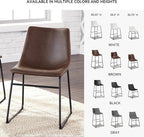 Signature Design by Ashley Mid Century Centiar Dining Bucket Chair Set of 2, Black and Brown