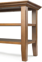 SIMPLIHOME Acadian 14-inch Wide Solid Wood Narrow End Table in Light Golden Brown, Transitional-Style Side Table for Living Room, Bedroom, or Family Room with 2 Open Shelves