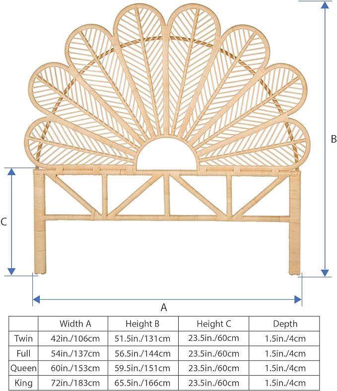 KOUBOO Headboard, Queen, Natural