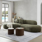 135.4" Oversized Curved Sofa, Modern Minimalist Comfy Sectional Couch, Upholsted Boucle Luxury Sofas Chaise, 6 Seater Modular Couches for Living Room Home Office Apartment(Left Facing,Green)