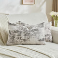 FUTEI Black White Decorative Throw Pillow Covers 12x20 Inch Set of 2,Soft Faux Cashmere Jacquard - Textured & Cozy Pillow Case,Modern Home Decor for Couch Bed Living Room