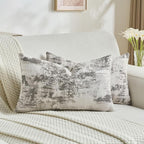 FUTEI Black White Decorative Throw Pillow Covers 12x20 Inch Set of 2,Soft Faux Cashmere Jacquard - Textured & Cozy Pillow Case,Modern Home Decor for Couch Bed Living Room