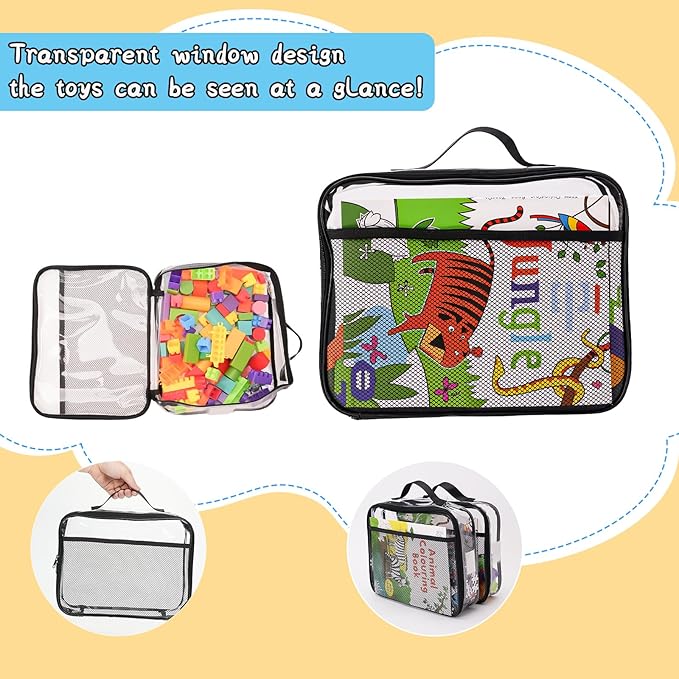 Large Kids Toy Storage Bag - Durable Waterproof Foldable Organizer, Portable Playroom Cleanup Solution for Toys, Books, Art Supplies (Eco-Friendly Material, Black