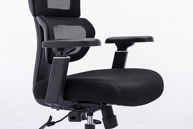 Chair Master Ergonomic High Back Mesh Office Chair, 3D Armrest, Adjustable Headrest, Variable Tilt (Nylon Casters)