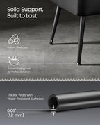 VASAGLE EKHO Collection - Bench for Entryway Bedroom, Synthetic Leather with Stitching, Ottoman Bench with Steel Legs, Living Dining Room, Mid-Century Modern, Loads 660 lb, Ink Black ULOM076B01