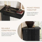Tribesigns Farmhouse Console Table, 70.9-Inch Extra Long Console Table, Wood Sofa Table Behind Couch with Widened Tabletop & Sturdy Double Pedestal for Living Room, Hallway, Foyer (Black)