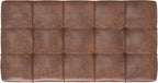 SIMPLIHOME Sienna 33 inch Wide Transitional Rectangle Storage Ottoman Bench in Distressed Saddle Brown Vegan Faux Leather, Assembled, for The Living Room, Entryway and Family Room