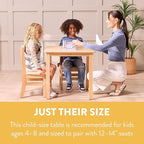 Kids Wood Table, Square, 24in x 24in, Kids Furniture, Natural