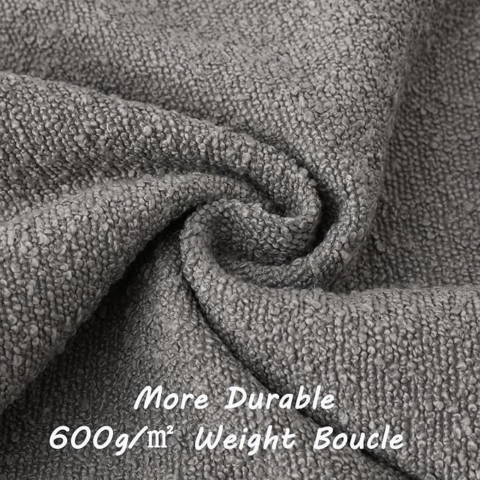 FUTEI Pack of 2 Light Grey Decorative Throw Pillow Covers 20x20 Inch Soft Cozy Solid Boucle Textured Cushion Case,Modern Home Decor for Couch Bed Living Room