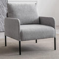 Linen Fabric Living Room Accent Chairs Bedroom Single Sofa Chair, Upholstered Reading Arm Chair Modern Couch w/Comfy Pillow for Waiting Room/Apartment/Dorm, Grey