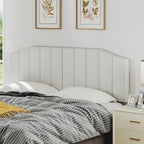 King Size Headboard Only, Velvet Upholstered Headboard King/California King Size Wall Mount and Bed Frame Mount, Featuring High-Density Sponge Padding Easy Assembly Comfort Style-Cream