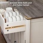 Gizoon 55" Buffet Cabinet, Sideboard Buffet Cabinet with Storage, Modern Coffee Bar with 2 Drawers and 4 Doors, Kitchen Pantry Storage, Wood Kitchen Sideboard Table, Adjustable Shelf, White/Grey