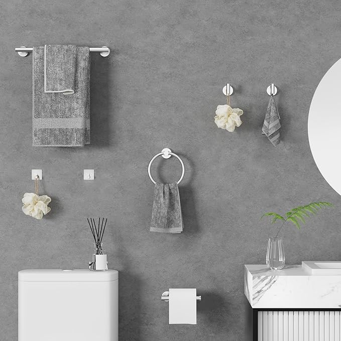 10-Pieces Brushed Nickel Bathroom Accessories Set, Stainless Steel Bathroom Hardware Set, Bath Towel Bar Set, Towel Racks for Bathroom Wall Mounted.