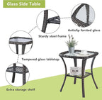 HUMMUH 5 Piece Outdoor Patio Furniture Set Wicker Conversation Bistro Set Swivel Rocking Chairs with Side Table and Ottomans for Backyard, Porch, Balcony