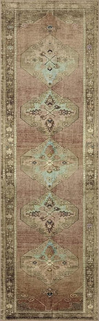 Loloi Magnolia Home by Joanna Gaines Sinclair Collection SIN-06 Clay/Tobacco 2'-3" x 3'-9", .25" Pile Height, Machine Washable, Accent Rug