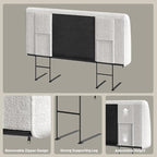 4.7" Upholstered Headboard for Full Size Bed, Height Adjustable and Ergonomic Headboard, Easy Assemble, Sturdy and Durable, Teddy Velvet, Beige