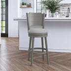 Hillsdale Clarion Wood Swivel Bar Height Stool, Distressed Gray