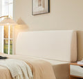 4.7" Upholstered Headboard for Queen Size Bed, Height Adjustable and Ergonomic Headboard, Easy Assemble, Sturdy and Durable, Teddy Velvet, Beige