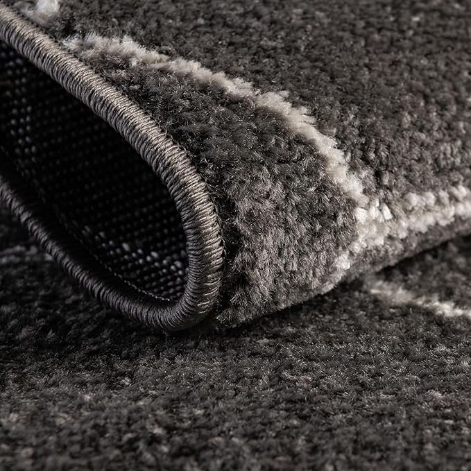 Unique Loom Trellis Frieze Collection Area Rug - Geometric (3' Square, Dark Gray/ Ivory)