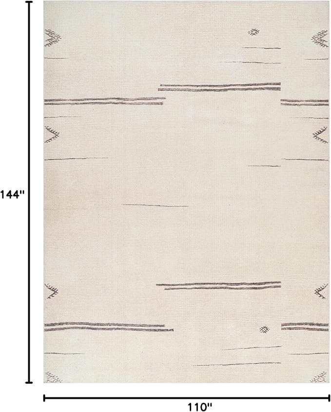 Livabliss x Becki Owens Rivi Moroccan Area Rug , 9'2" x 12', Cream/Charcoal