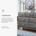 Signature Design by Ashley Caitbrook Contemporary 7 Drawer Dresser with Dovetail Construction, Weathered Gray