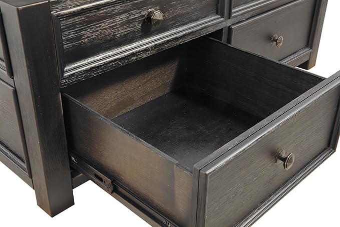 Signature Design by Ashley Tyler Creek Rustic Farmhouse Lift Top Coffee Table with Drawers, Brown & Black