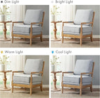 Madison Park Donohue Midcentury Modern Accent Chairs Padded Solid Wood Armrest and Frame Oakwood Finish, Upholstered Seat, Bedroom, Family or Living Room, 25.5" W x 32" D x 35.75" H, Light Blue