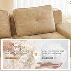 80.3” Camel Boneless Couches for Living Room, Modular Sectional Sofa, 2 Seater Comfy Upholstered Loveseat Deep Seat Corduroy Fabric Cloud Couch No Assembly, Anti-Slip Design