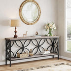 Tribesigns 70.9-Inch Narrow Sofa Table, 2-Tier Industrial Console Table Behind Couch, Long Entry Tables with Storage for Entryway, Living Room, Foyer, Hallway, Grey