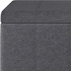 SIMPLIHOME Dover 36 inch Wide Contemporary Rectangle Storage Ottoman Bench in Slate Grey Linen Look Fabric, Assembled, for the Living Room, Entryway and Family Room