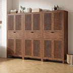 Set of 3 Rustic Brown 69" Tall Farmhouse Storage Cabinet with Drawer & Adjustable Shelves, Grille Door Organizer Unit, Anti-Tip Design for Bathroom,Kitchen,Living Room