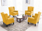 Accent Chair for Living Room Set of 2, High Back Reading Armchairs with Removable Seat Cushion, Mid-Century Single Couch in Fabric, Modern Ergonomic Wingback Chair for Bedroom,Club, Balcony